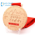 Изготовитель медалей онлайн изготовленные на заказ металлические медальоны позолоченный медный логотип 3d марафон беговая гонка спортивная медаль для победителя